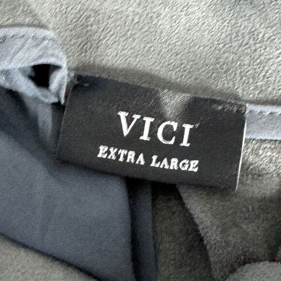 VICI Grey Faux Suede Moto Style Jacket Sz XL - Picture 7 of 7